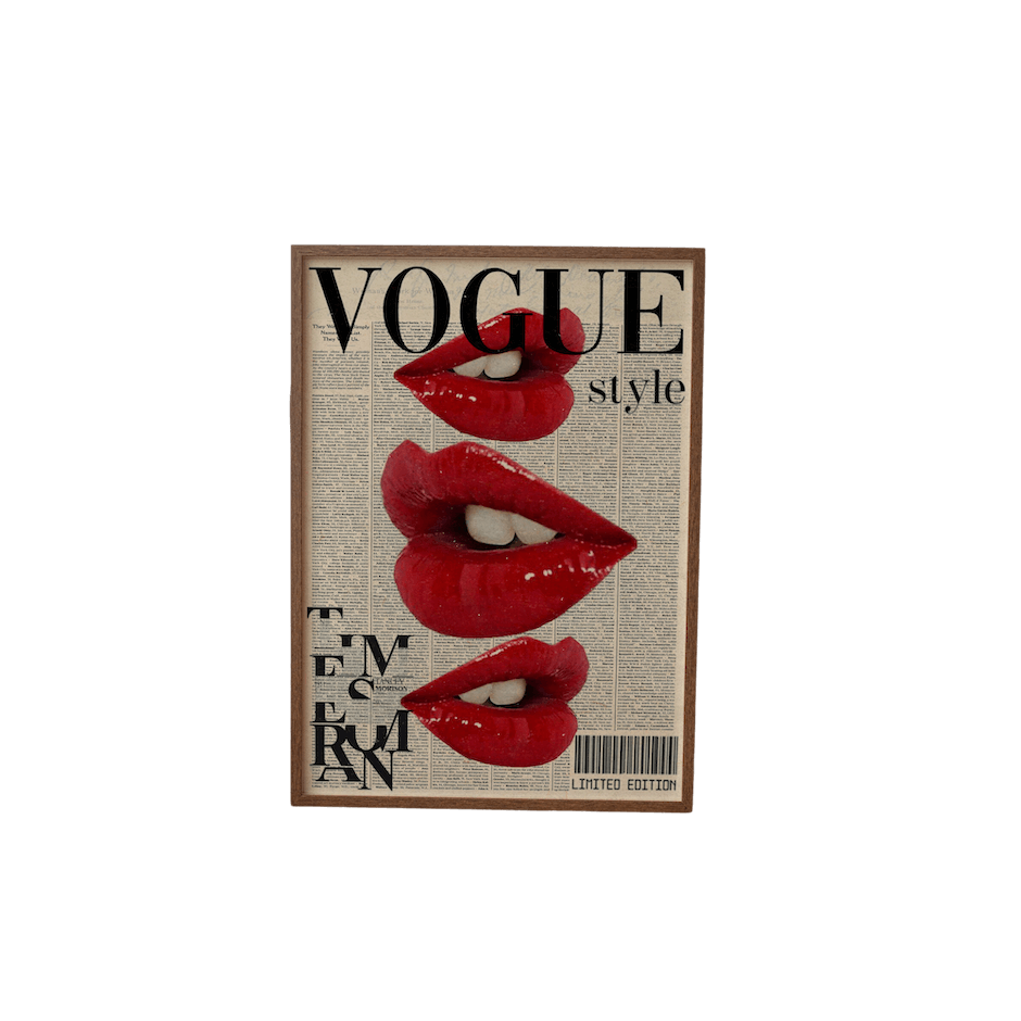 A vintage Vogue poster.